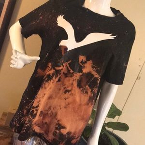 American Eagle One of a kind bleach died shirt!
